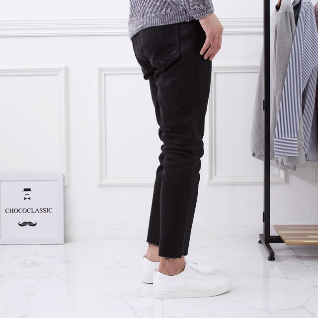 Korea Jeans Pants D1646 Span Coated Black Jeans Me