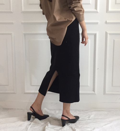 Knit long skirt 3color Feminine Modern Sick Slim F