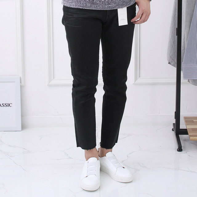 Korea Jeans Pants D1646 Span Coated Black Jeans Me