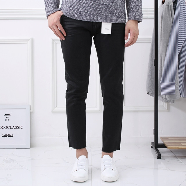 Korea Jeans Pants D1646 Span Coated Black Jeans Me