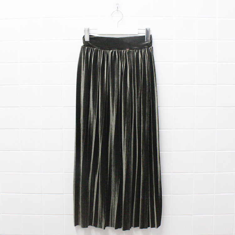 Velvet Pleated Long Skirt Fabric Women Women Winte