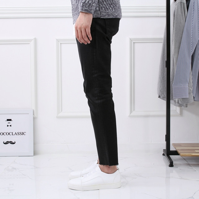 Korea Jeans Pants D1646 Span Coated Black Jeans Me