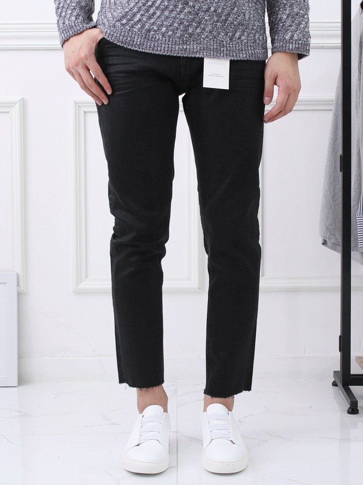 Korea Jeans Pants D1646 Span Coated Black Jeans Me