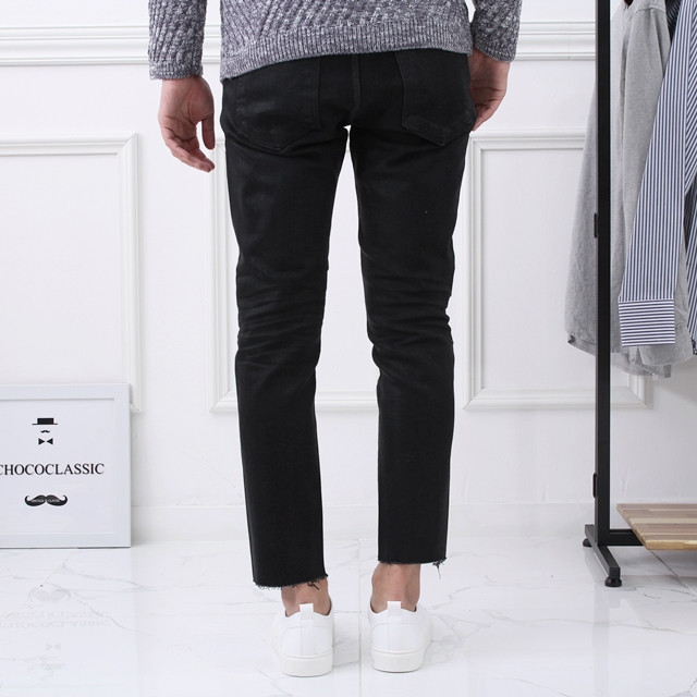 Korea Jeans Pants D1646 Span Coated Black Jeans Me