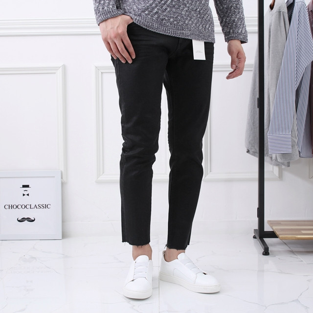 Korea Jeans Pants D1646 Span Coated Black Jeans Me