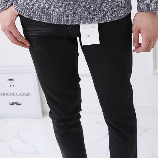 Korea Jeans Pants D1646 Span Coated Black Jeans Me