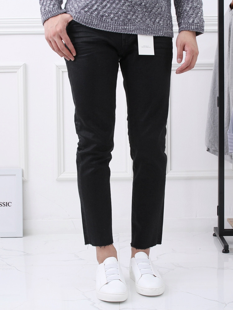 Korea Jeans Pants D1646 Span Coated Black Jeans Me