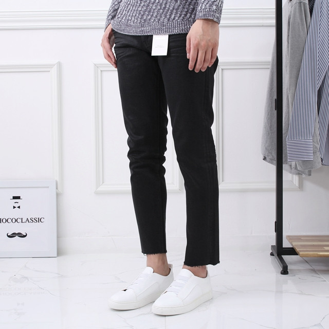 Korea Jeans Pants D1646 Span Coated Black Jeans Me
