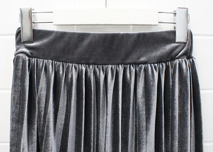 Velvet Pleated Long Skirt Fabric Women Women Winte