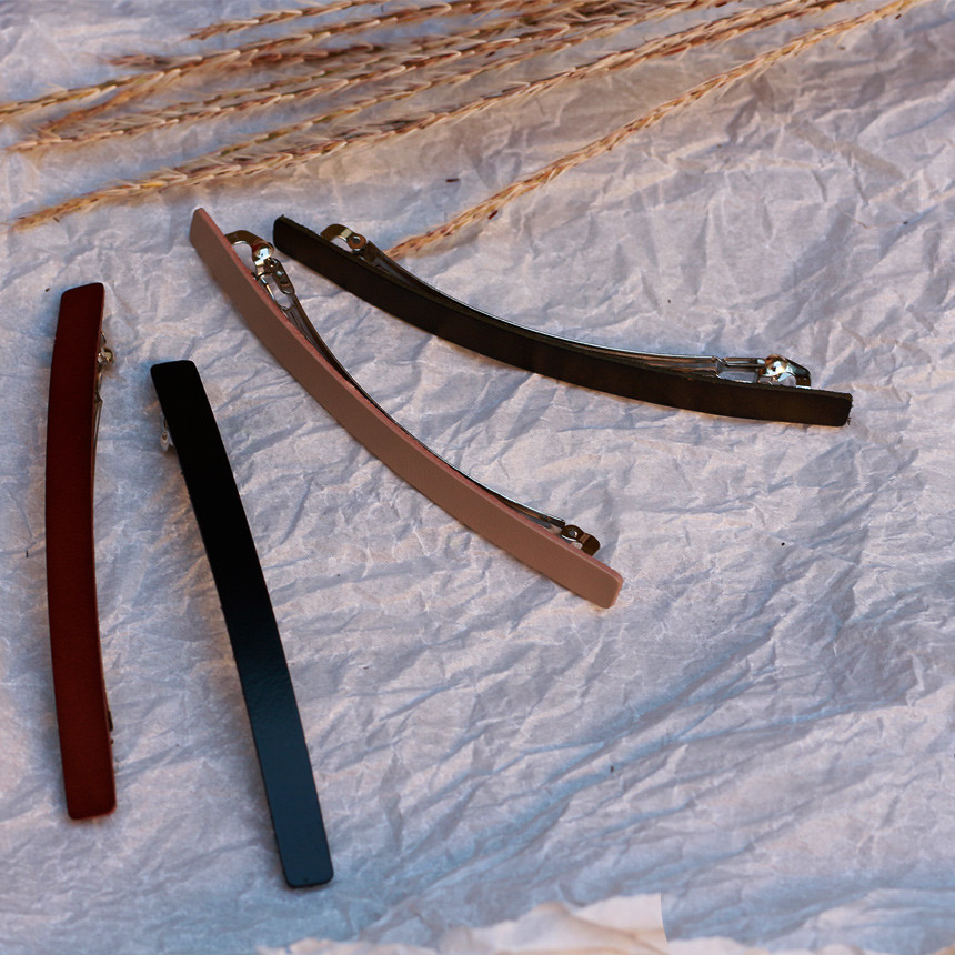 Hair Accessories Real Leather Hairpin Date Slim Si