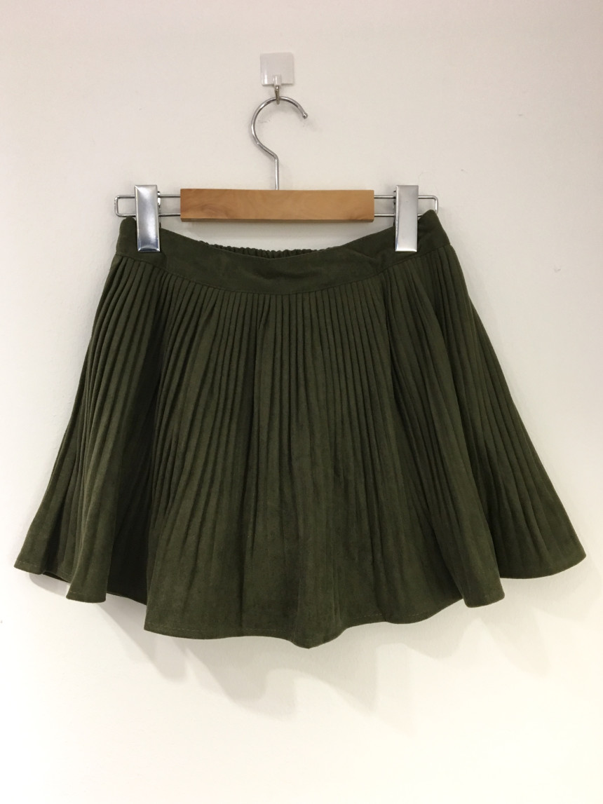 Mini suede skirt Natural casual wear Easy casual l