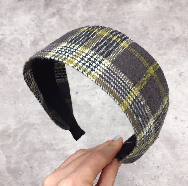 Hair Accessories Woolen Checkered Headband 3color 