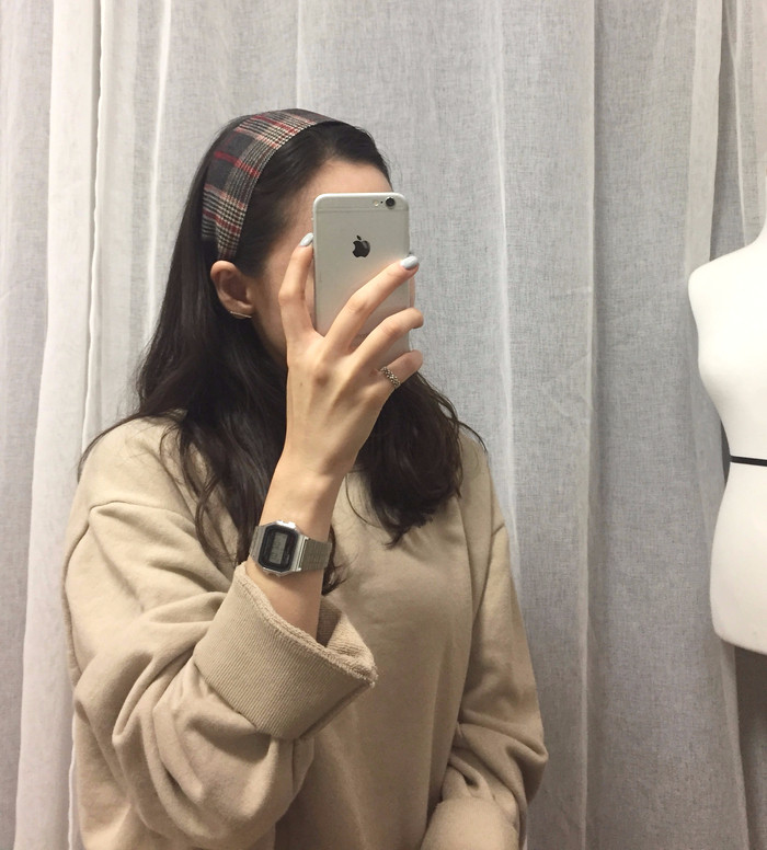 Hair Accessories Woolen Checkered Headband 3color 