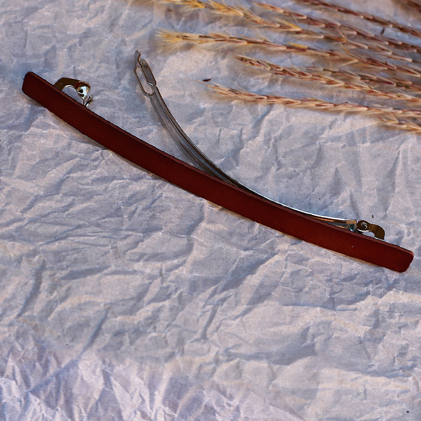 Hair Accessories Real Leather Hairpin Date Slim Si