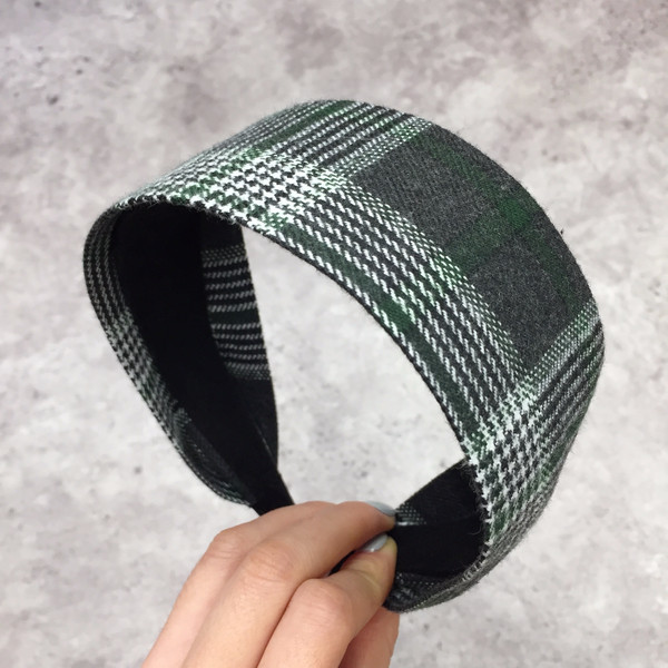 Hair Accessories Woolen Checkered Headband 3color 