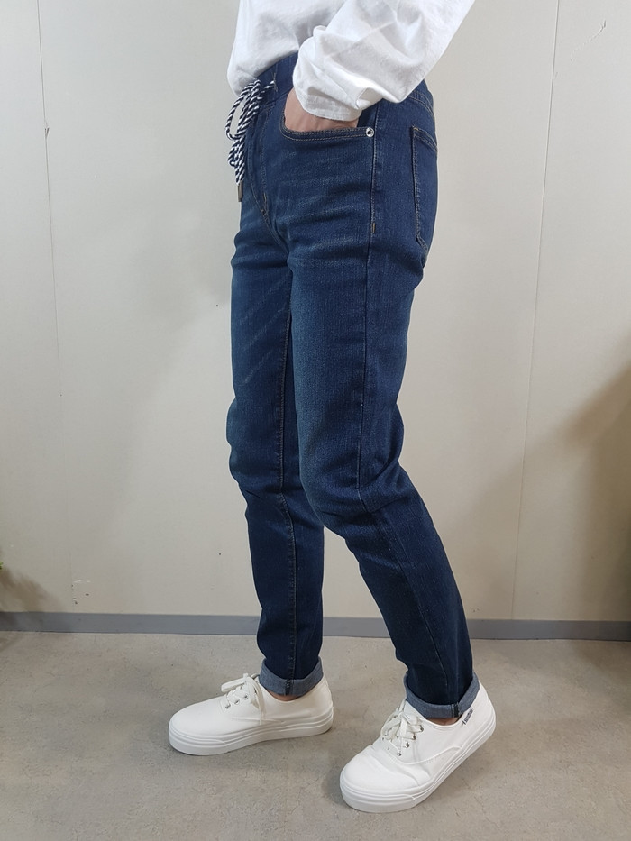 Korea Jeans Pants Men's Big Size Knee Knife Rem