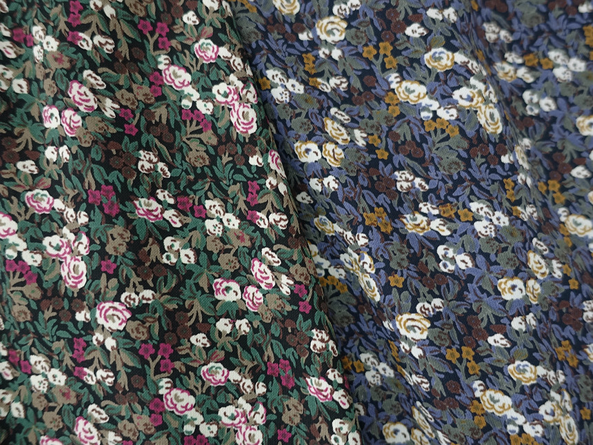 Flower pattern long skirt vintage turn skirt flare