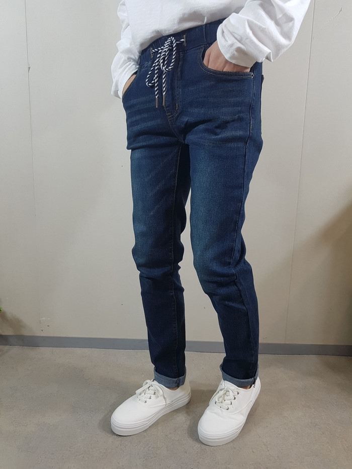 Korea Jeans Pants Men's Big Size Knee Knife Rem