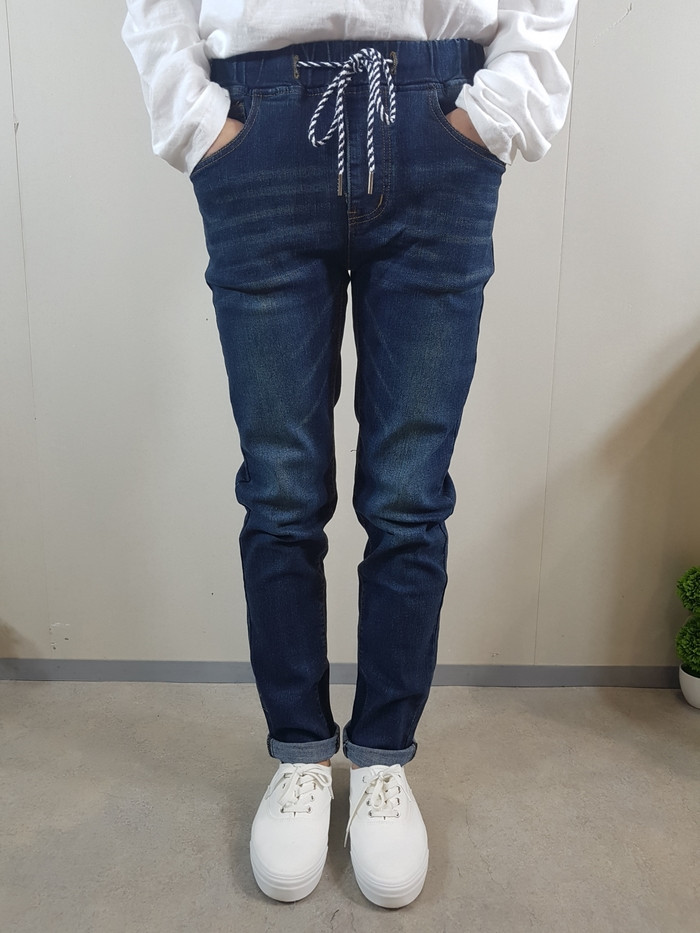 Korea Jeans Pants Men's Big Size Knee Knife Rem