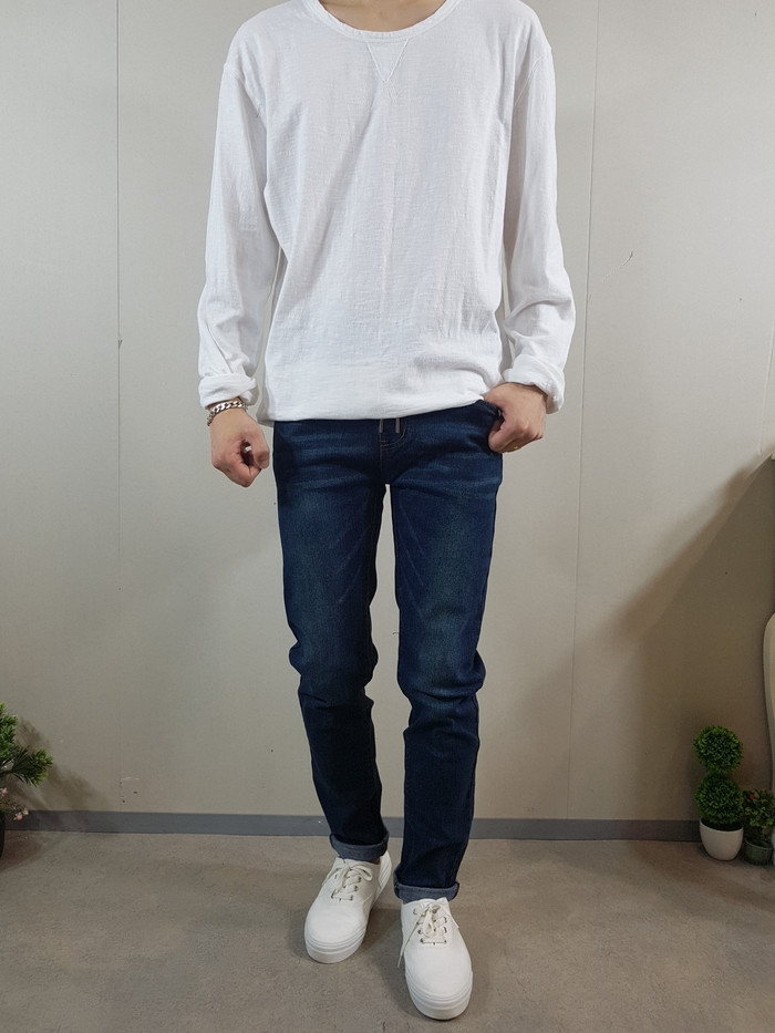 Korea Jeans Pants Men's Big Size Knee Knife Rem