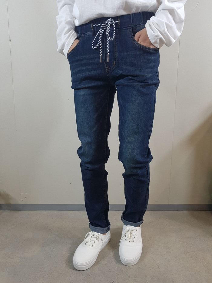 Korea Jeans Pants Men's Big Size Knee Knife Rem