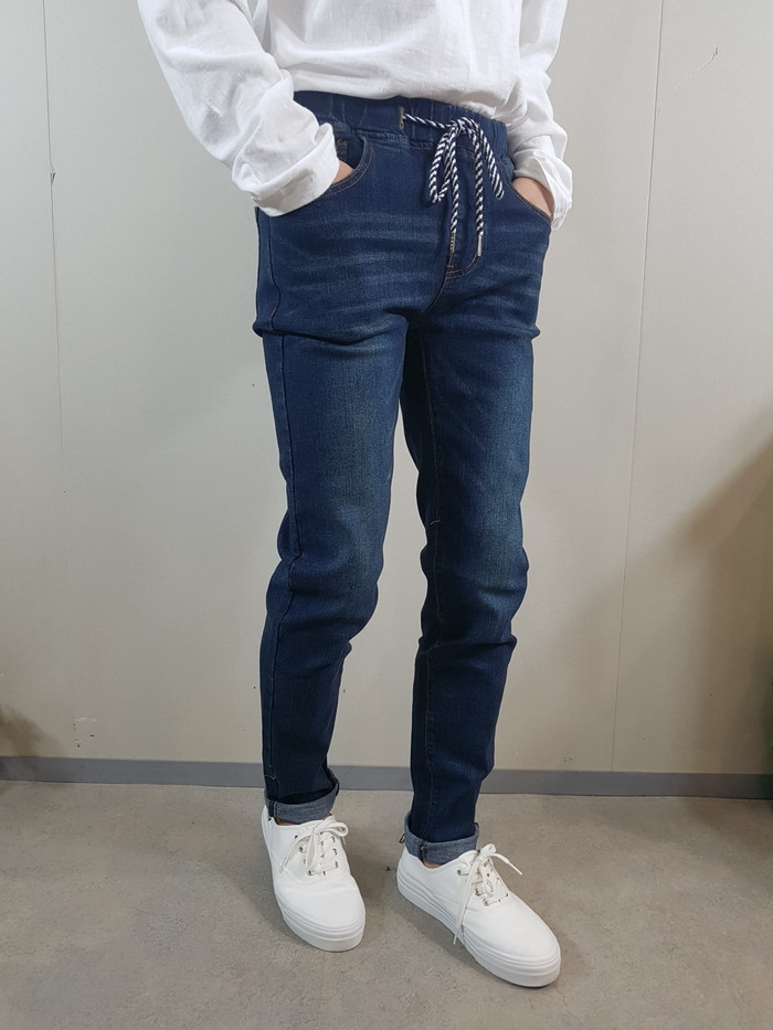 Korea Jeans Pants Men's Big Size Knee Knife Rem