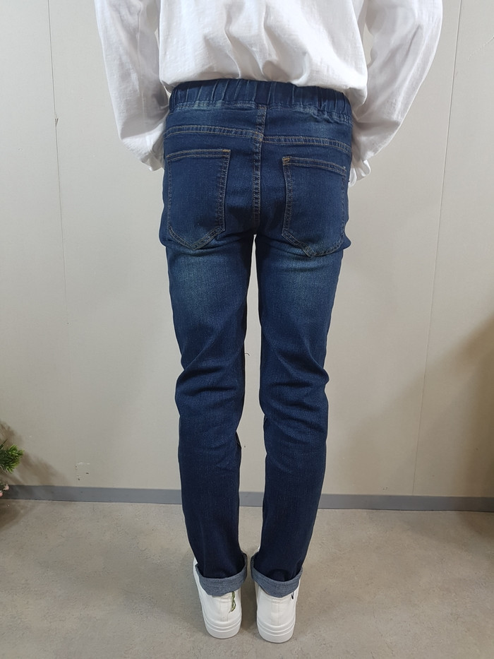 Korea Jeans Pants Men's Big Size Knee Knife Rem