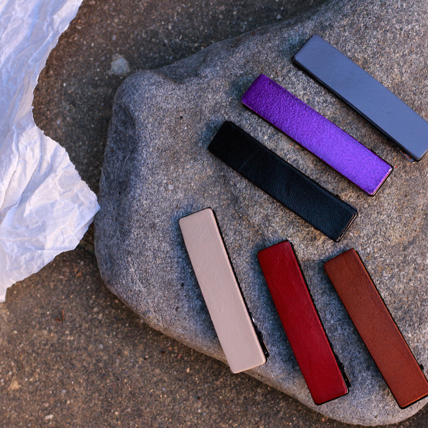 Hair Accessories Colored Leather Tongs Hairpin Dat