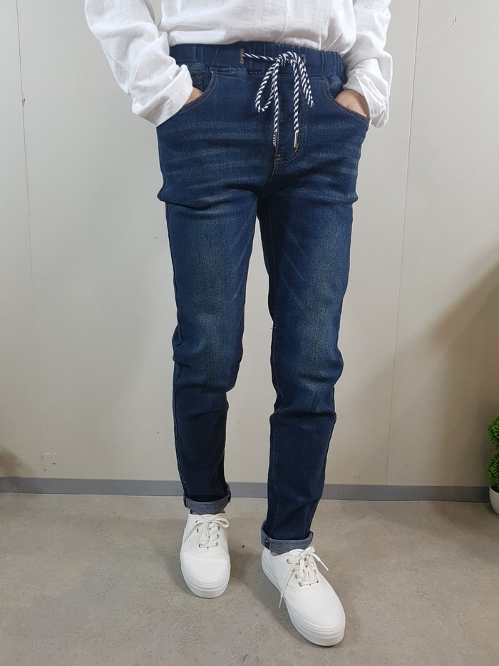 Korea Jeans Pants Men's Big Size Knee Knife Rem