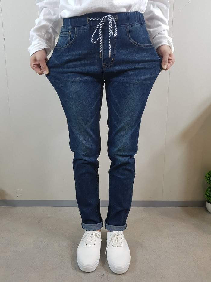 Korea Jeans Pants Men's Big Size Knee Knife Rem