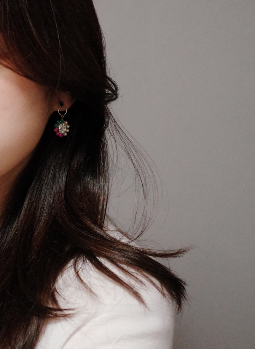 BEE bee flower petite drop earrings handmade styli