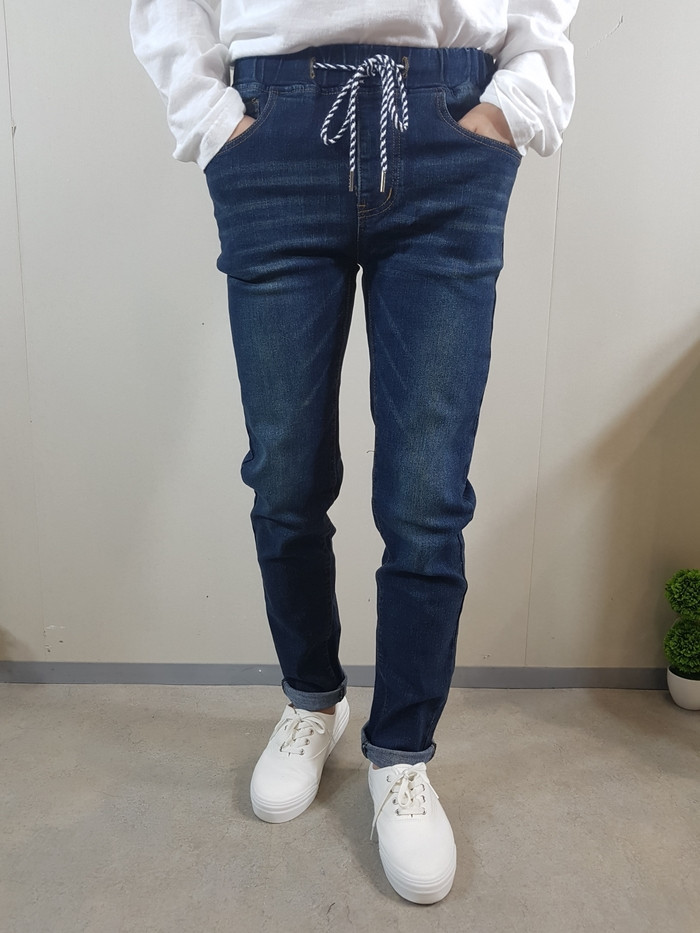 Korea Jeans Pants Men's Big Size Knee Knife Rem