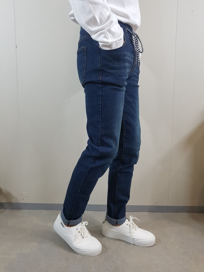 Korea Jeans Pants Men's Big Size Knee Knife Rem