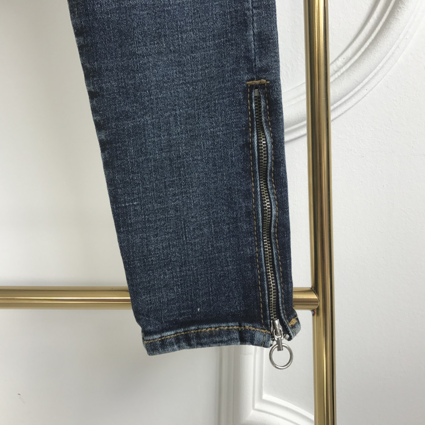 Korea Jeans Pants Half-Zipper Life Skinny Jean Pan
