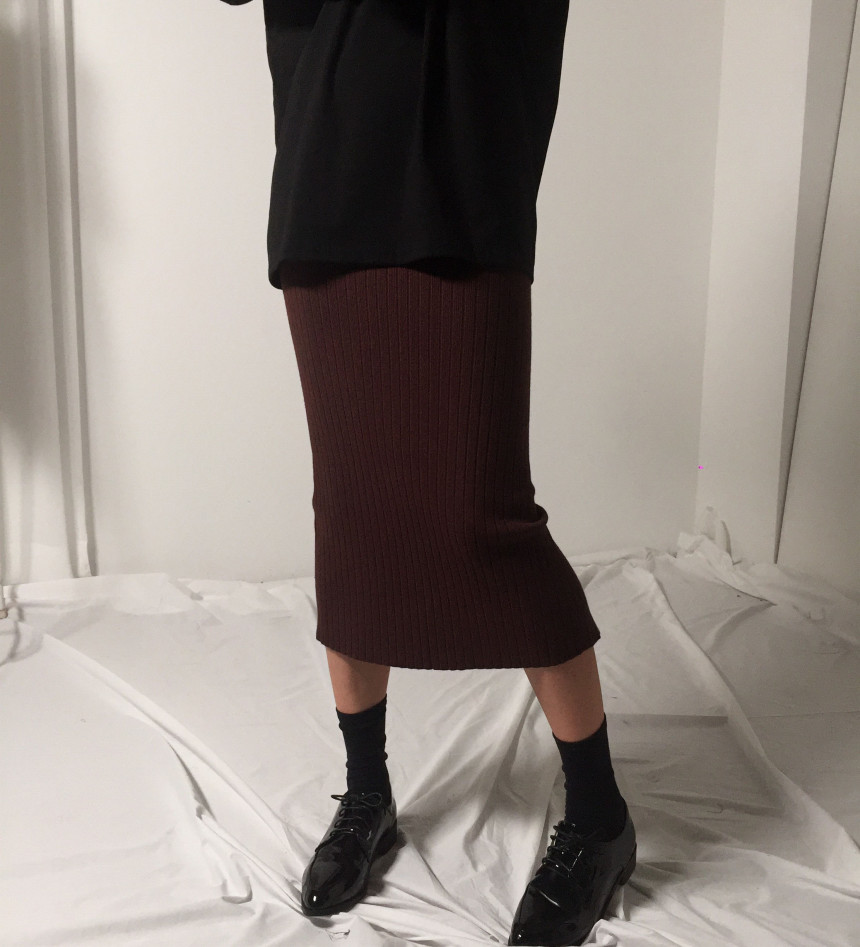 Martini Goliath knit slit Long skirts Casual minim