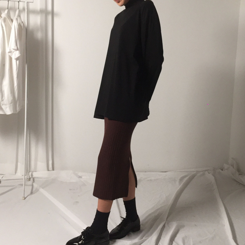 Martini Goliath knit slit Long skirts Casual minim