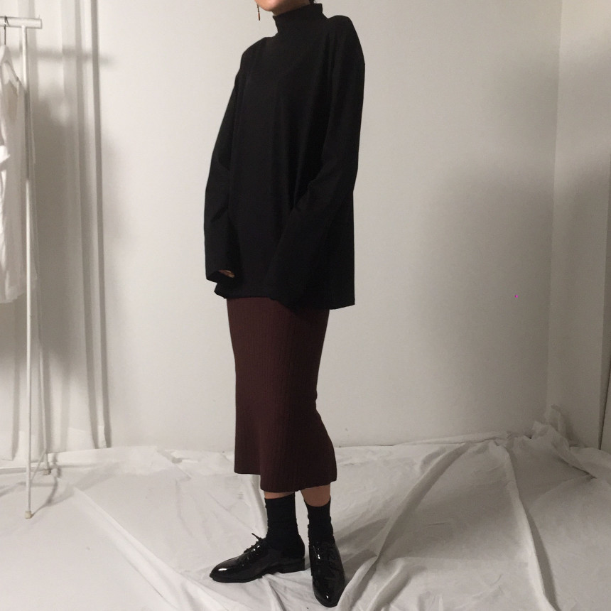 Martini Goliath knit slit Long skirts Casual minim