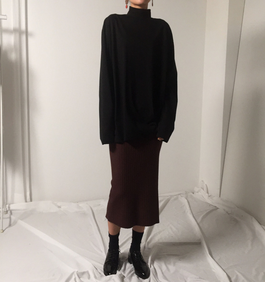 Martini Goliath knit slit Long skirts Casual minim