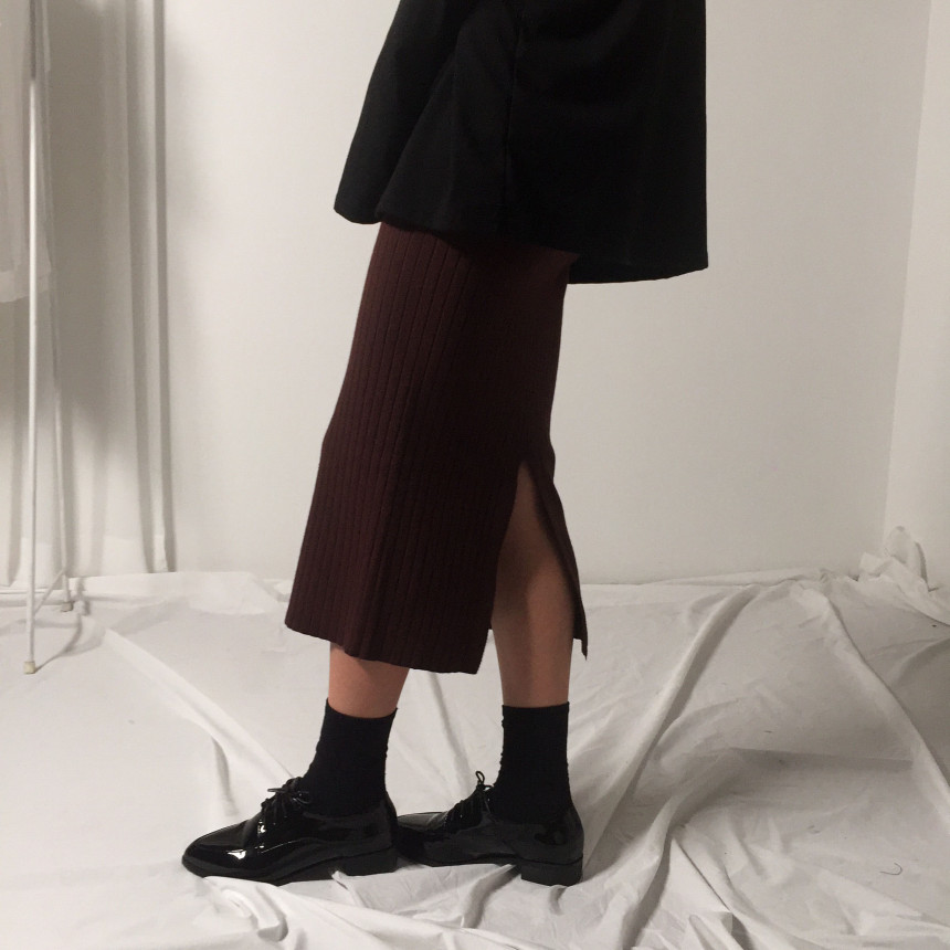 Martini Goliath knit slit Long skirts Casual minim
