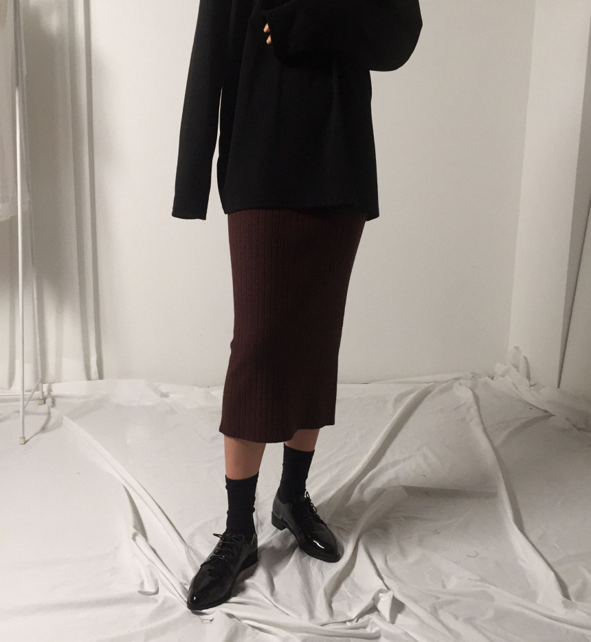 Martini Goliath knit slit Long skirts Casual minim