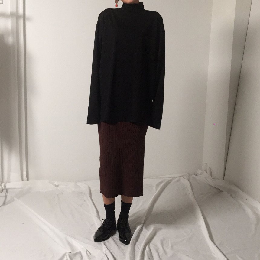 Martini Goliath knit slit Long skirts Casual minim