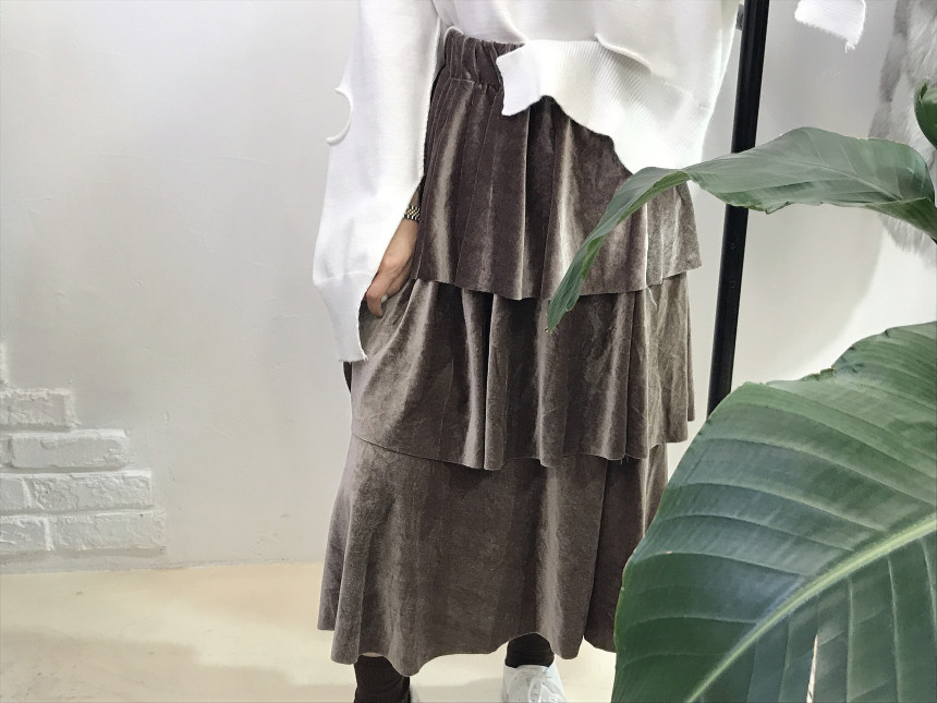 Velvet Cangkou skirt 3col basic Cody Nordic style 