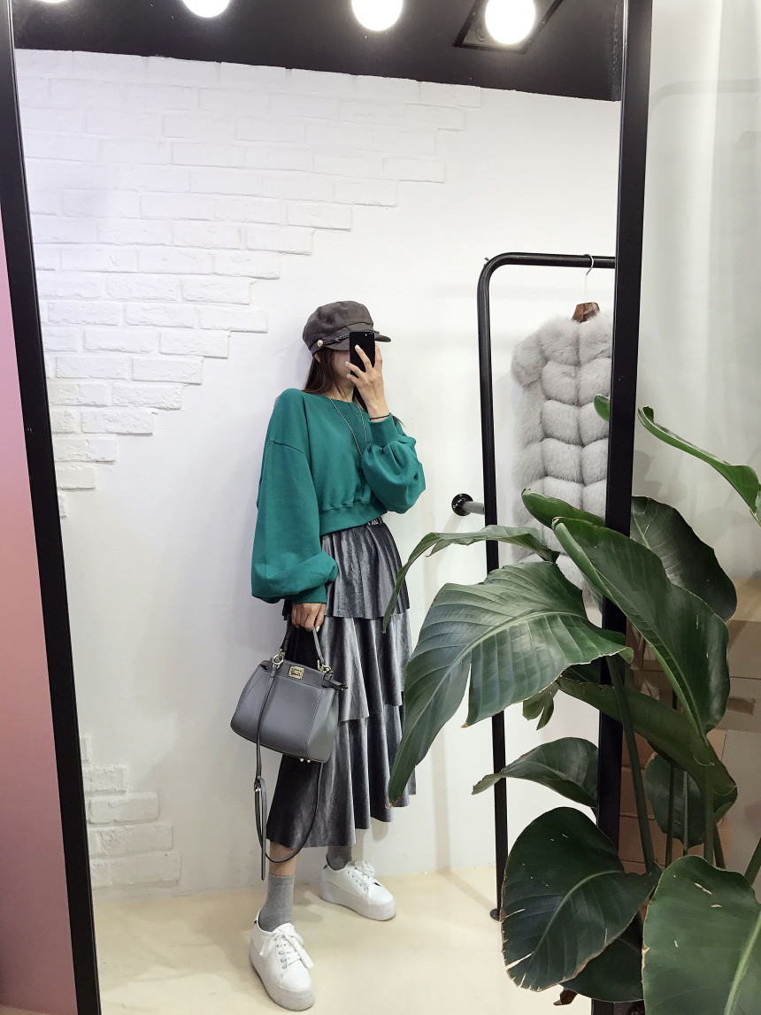 Velvet Cangkou skirt 3col basic Cody Nordic style 