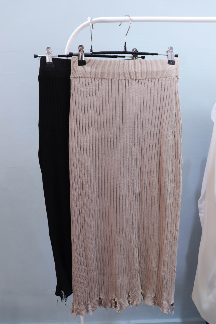 Vintage long knit skirt 2col modern basic design n