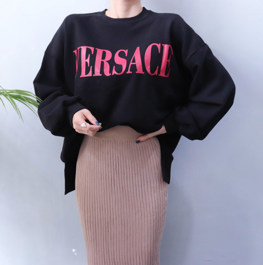 Vintage long knit skirt 2col modern basic design n