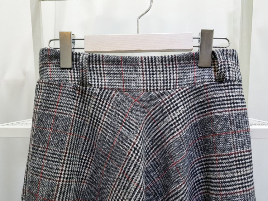 Check wool long skirts Every day I want to wear Cl