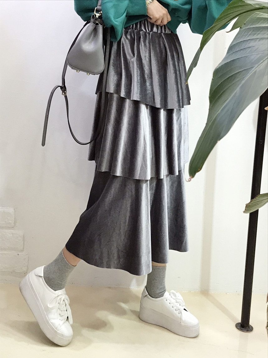 Velvet Cangkou skirt 3col basic Cody Nordic style 