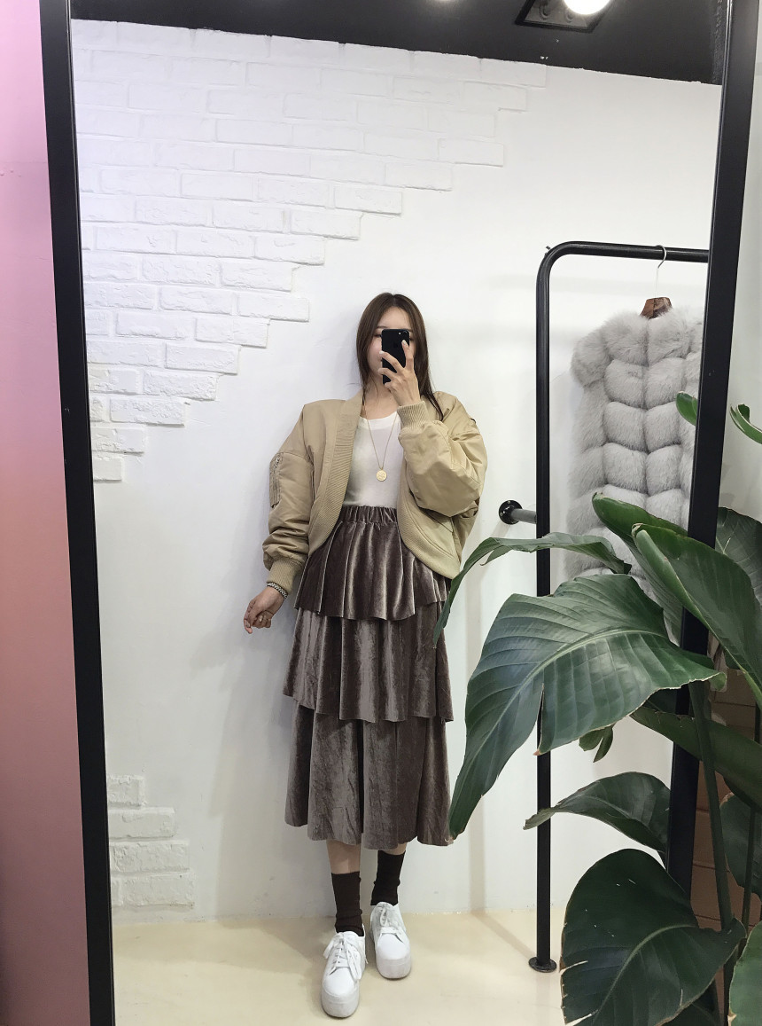 Velvet Cangkou skirt 3col basic Cody Nordic style 