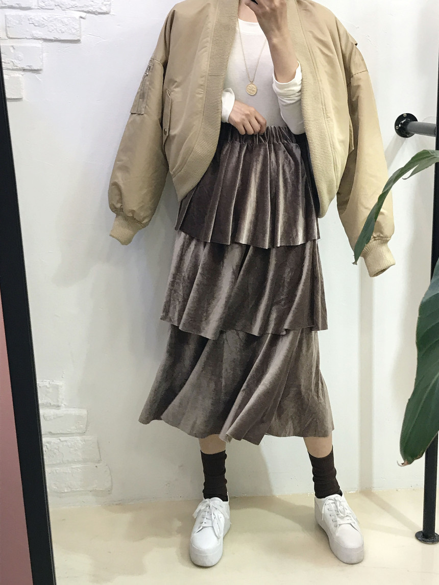 Velvet Cangkou skirt 3col basic Cody Nordic style 