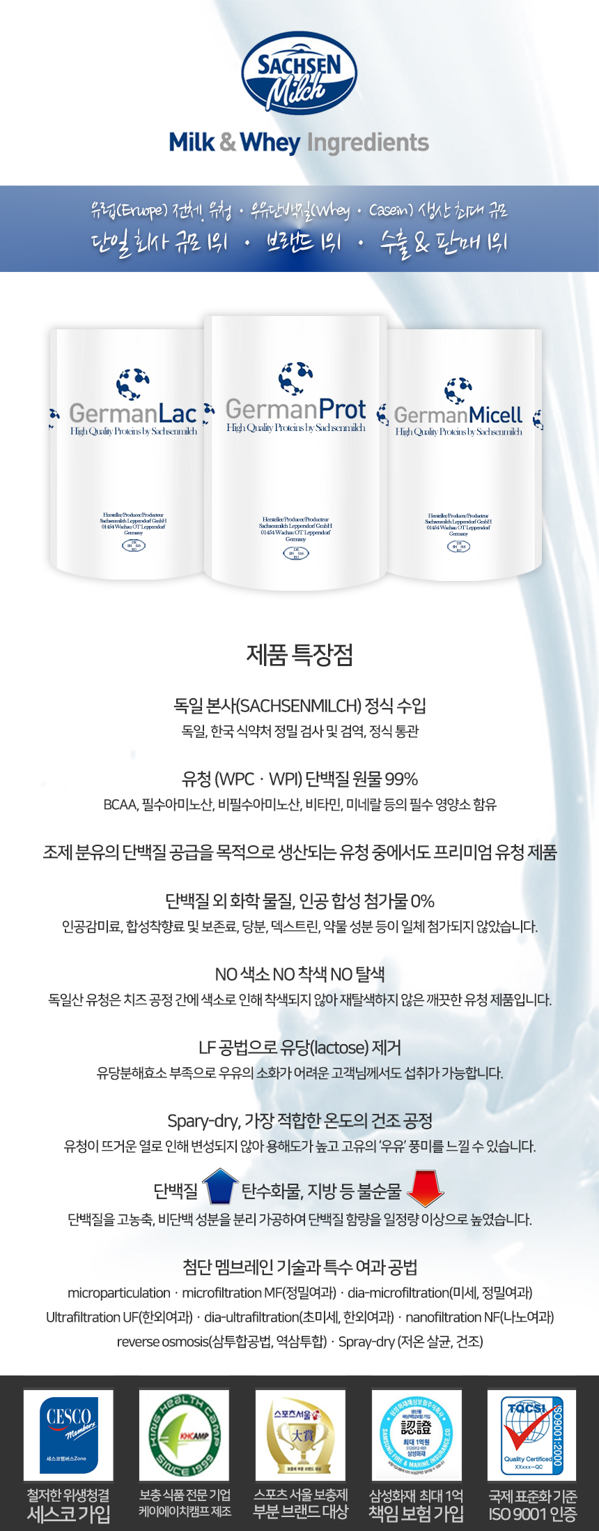 Bovine Whey Protein Health Supplement WPI WPH WPC 